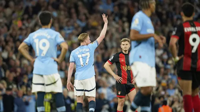 Statistik Manchester City 3-1 Bournemouth: 2 Kartu Merah di Laga Perpisahan Kevin De Bruyne